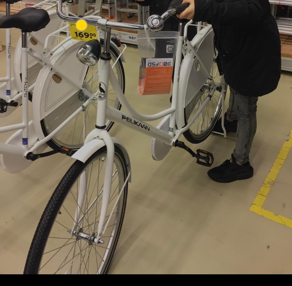 Pelikaan Stadsfiets Wit - gebruikte fiets, Overige merken, 53 tot 56 cm, Velgrem, Ophalen of Verzenden