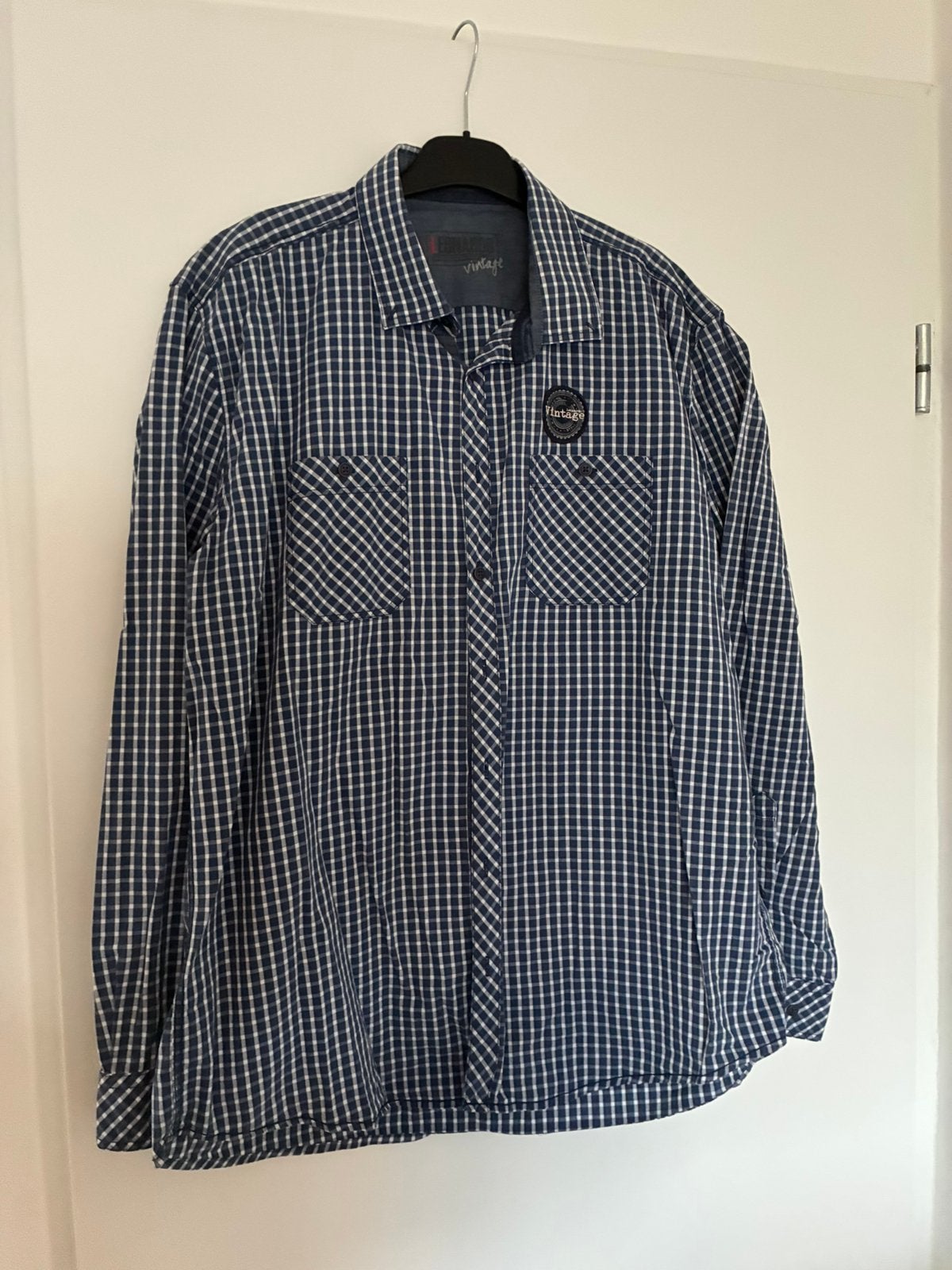 Blouse Leonardo Vintage XL, Kleding | Heren, Ophalen of Verzenden, Zo goed als nieuw, Blauw, Halswijdte 43/44 (XL)