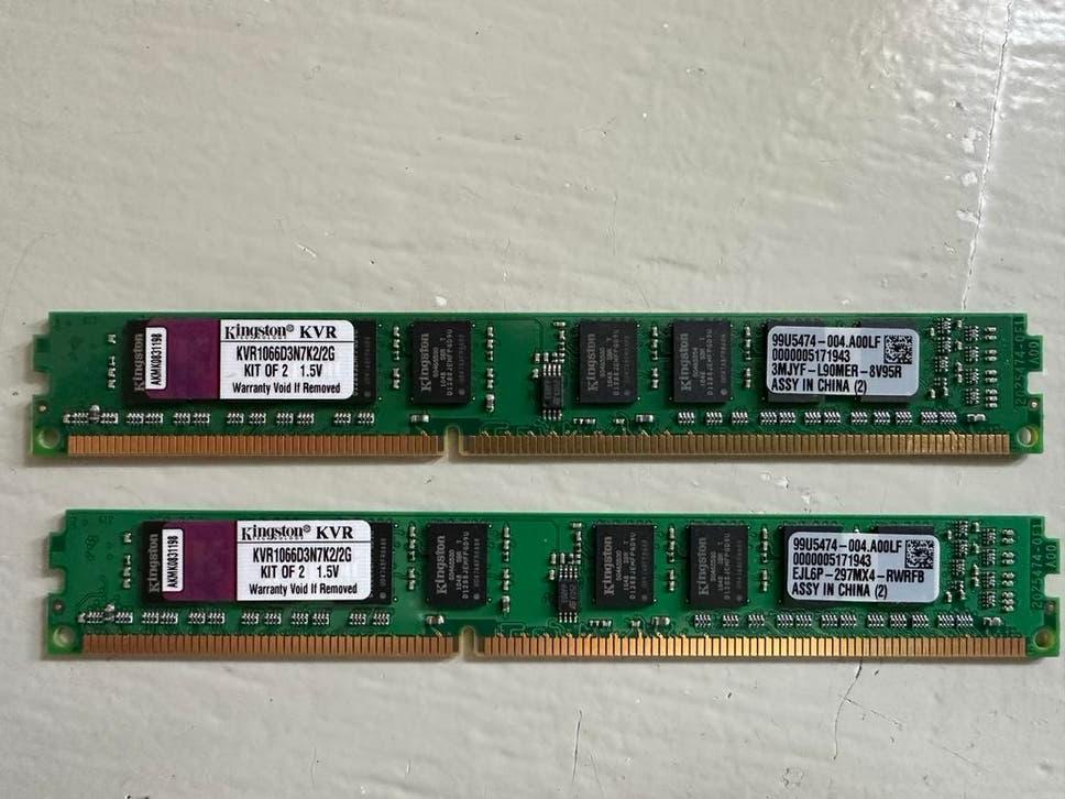 Kingston KVR1066D3N7K2/2G DDR3 RAM Geheugen (2x 2GB), Computers en Software, RAM geheugen, Server, DDR3, Ophalen of Verzenden