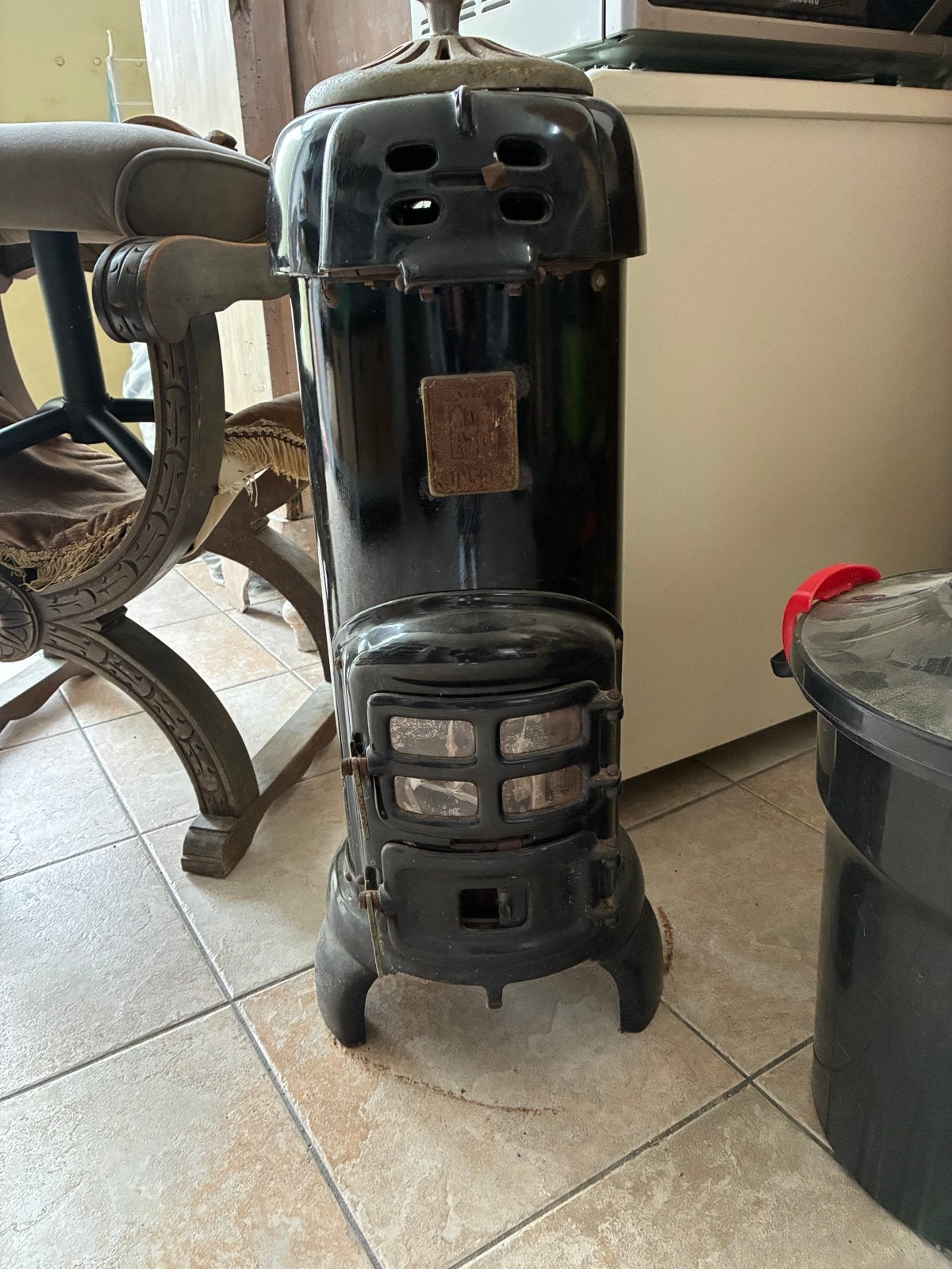Antieke Etna Potkachel - Klassieke Warmtebron, Huis en Inrichting, Kachels, Ophalen, Potkachel, Gebruikt, Vrijstaand