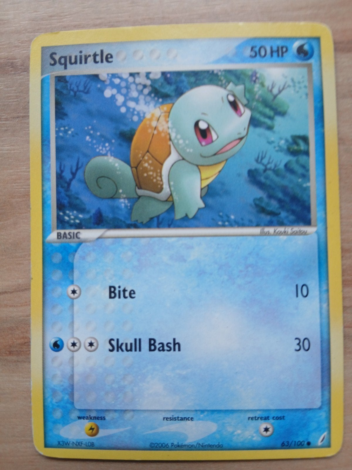 Pokémon Kaart Squirtle 50 HP (2006) - Zeldzaam, Ophalen of Verzenden, Gebruikt, Losse kaart