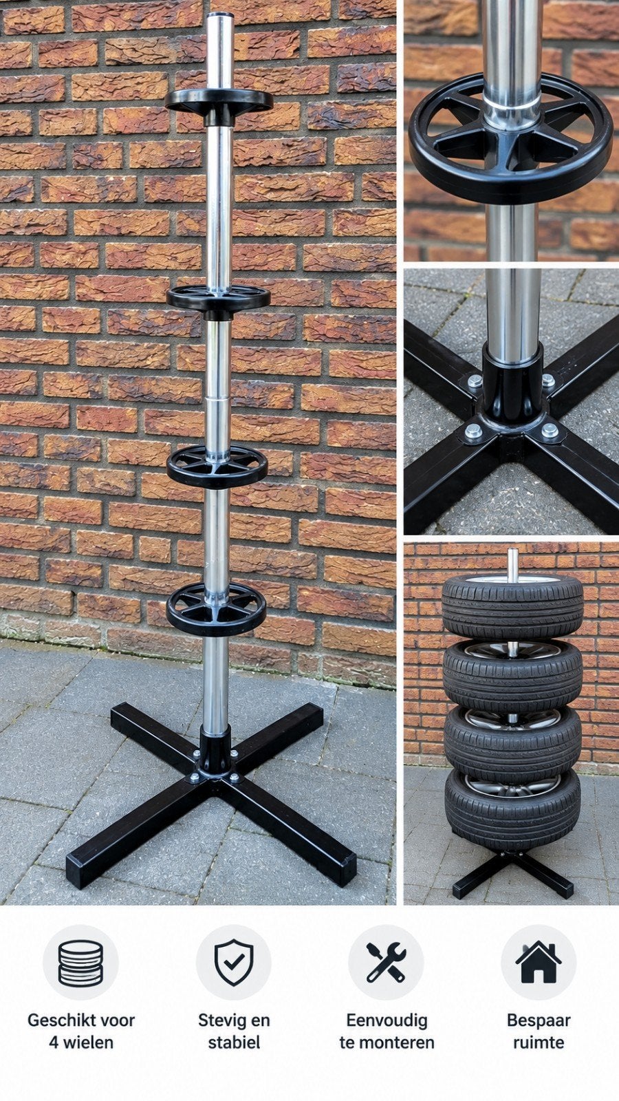 Velgenboom / Velgenstandaard voor 4 wielen, Ophalen, Gebruikt