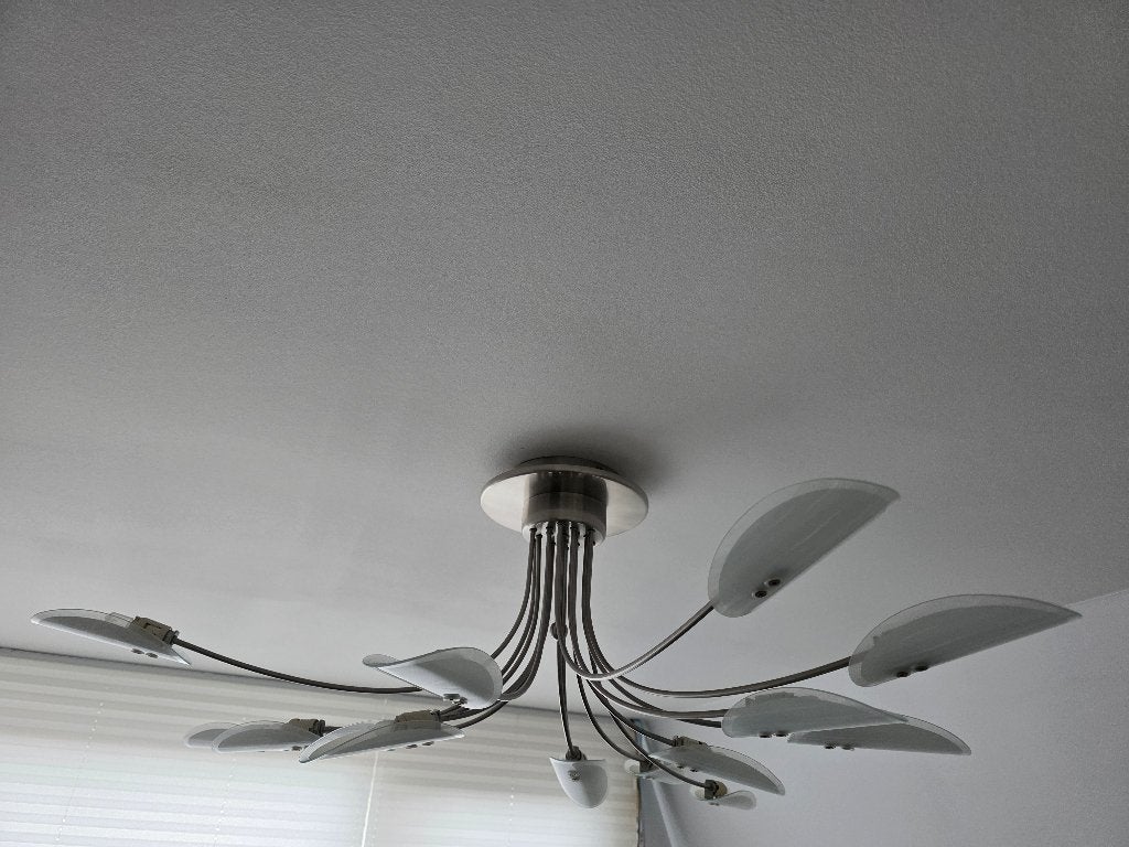 mooie plafond lamp, D100*H30 dimbaar, Ophalen, Zo goed als nieuw, Plafondlamp, Glas