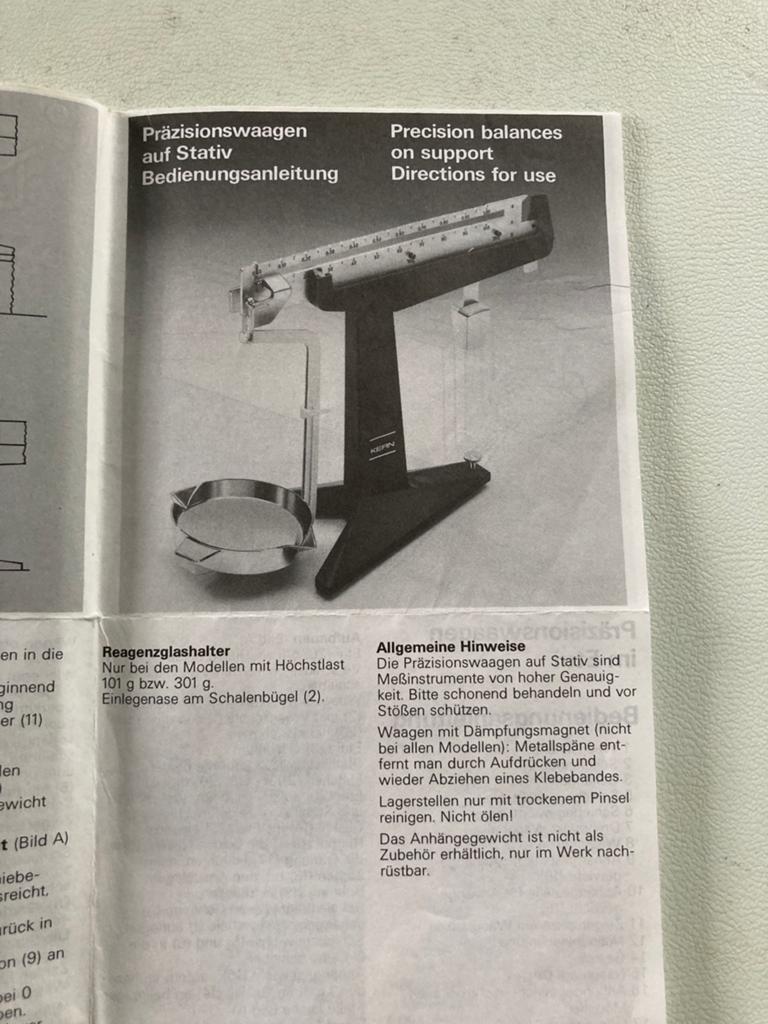 Kern Precisieweegschaal op Statief - Vintage Laboratorium, Ophalen, Gebruikt, Precisieweegschaal, Minder dan 50 kg