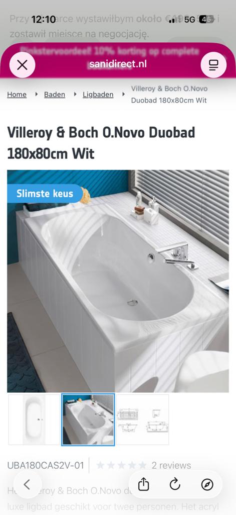 Villeroy & Boch O.Novo Duobad 18080 – Nieuw in doos, Ophalen, Nieuw