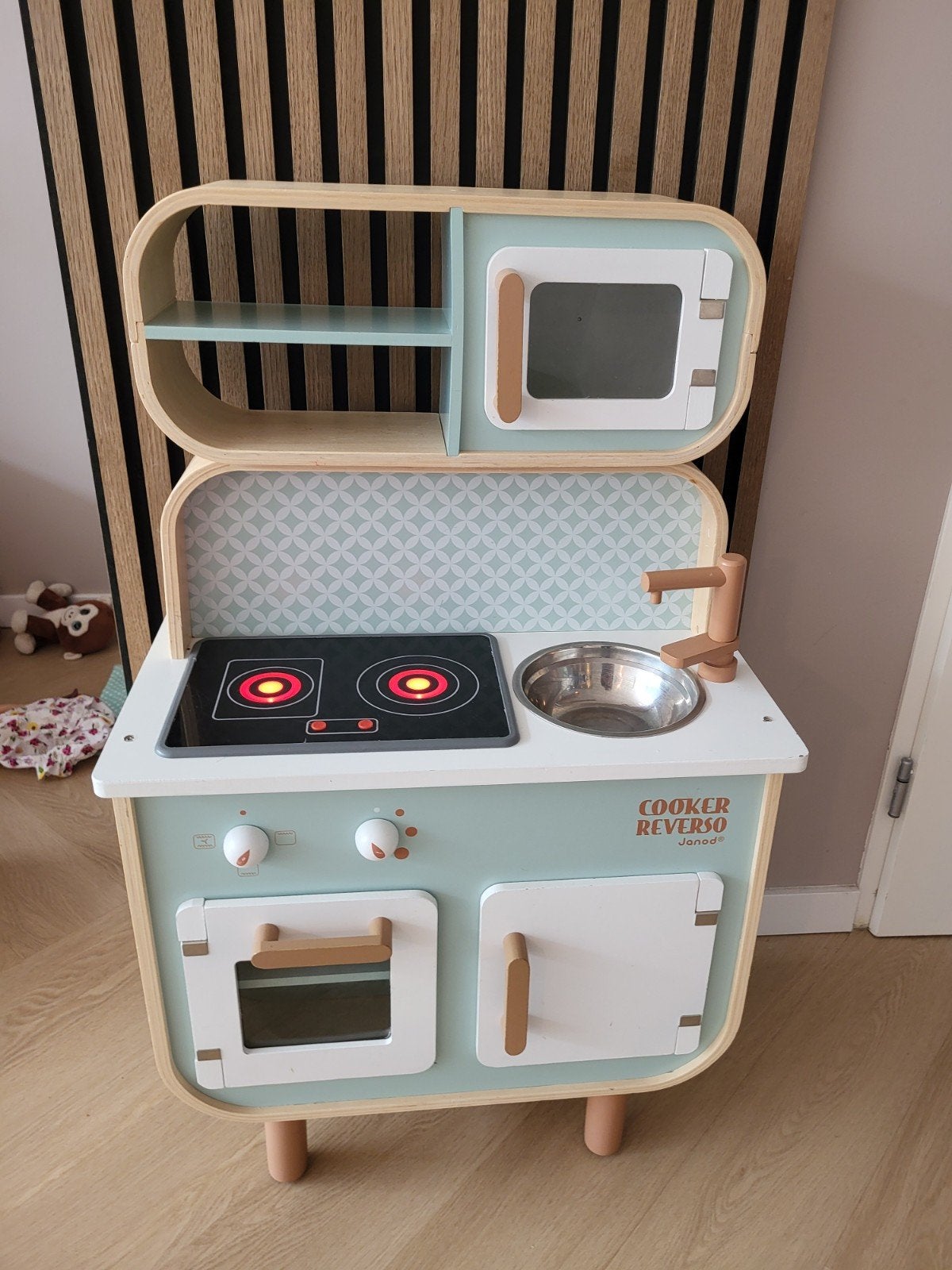 Janod Cooker Reverso Speelkeuken met accessoires, Ophalen, Zo goed als nieuw, Hout, Speelkeuken