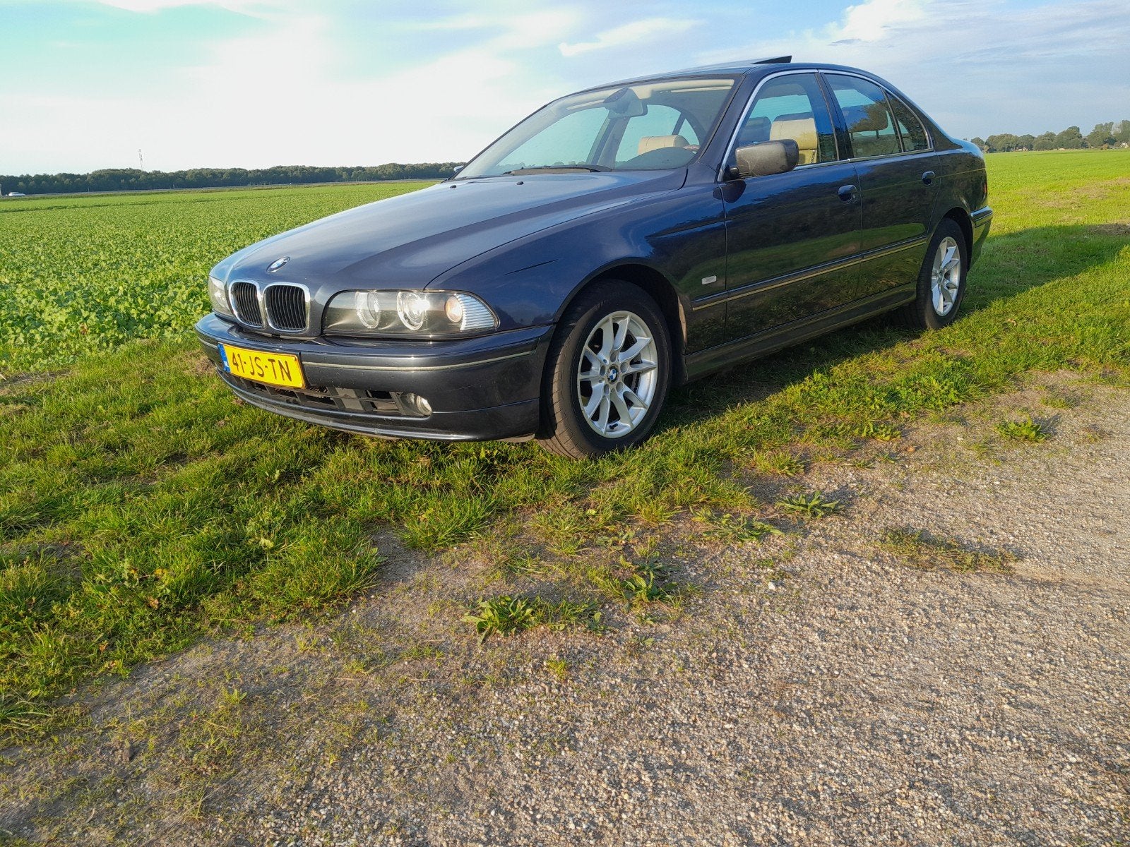 BMW 5-Serie 2.2 I 520 AUT 2002 Blauw, Auto's, Achterwielaandrijving, Blauw, 170 pk, Sedan