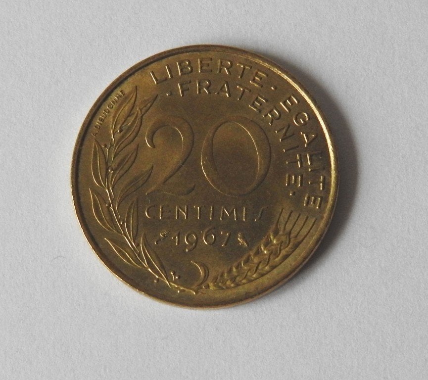 Munt Frankrijk 20 Centimes 1967, Verzenden, Frankrijk, Losse munt