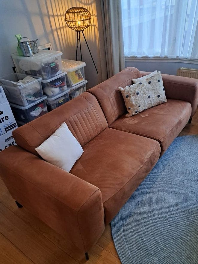 Bruine Bank Otis - Leenbakker, Huis en Inrichting, Banken | Bankstellen, Ophalen, Gebruikt, Driepersoons, 75 tot 100 cm