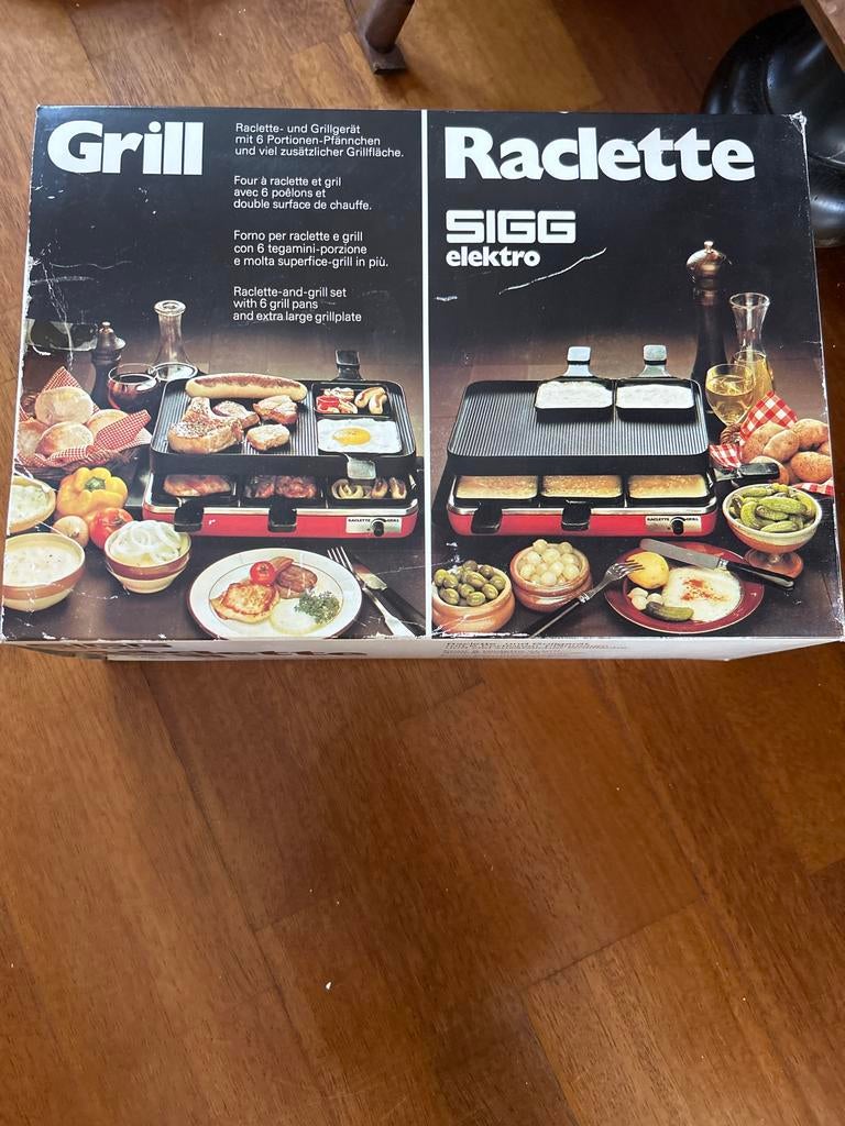 SIGG Elektro Raclette- en Grillset met 6 pannetjes, Ophalen, Zo goed als nieuw, 4 t/m 7 personen