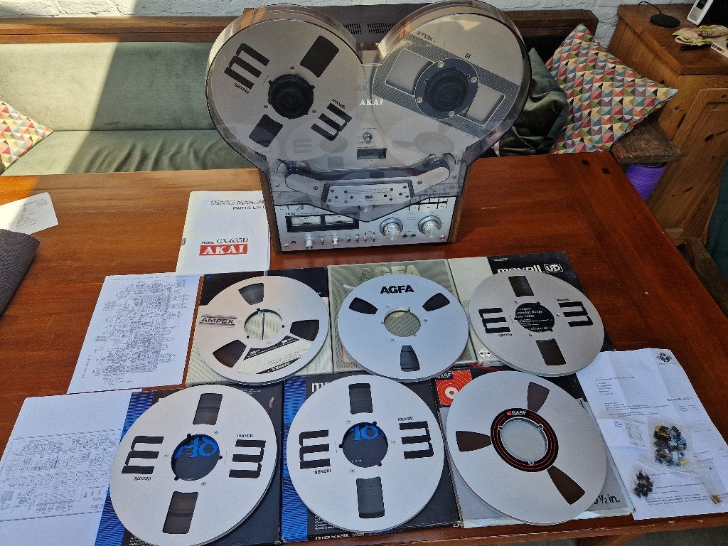 Akai Tape Deck GX-635D, Ophalen of Verzenden, Bandrecorder, Met banden