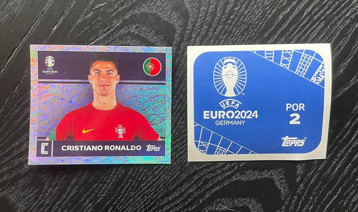 Ronaldo laatste EK Euro 2024, Hobby en Vrije tijd, Stickers en Plaatjes, Verzenden, Nieuw, Sticker