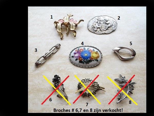 5 Bijzonder Zilveren Broches verschillende designs!, Verzenden, Zilver, Broche