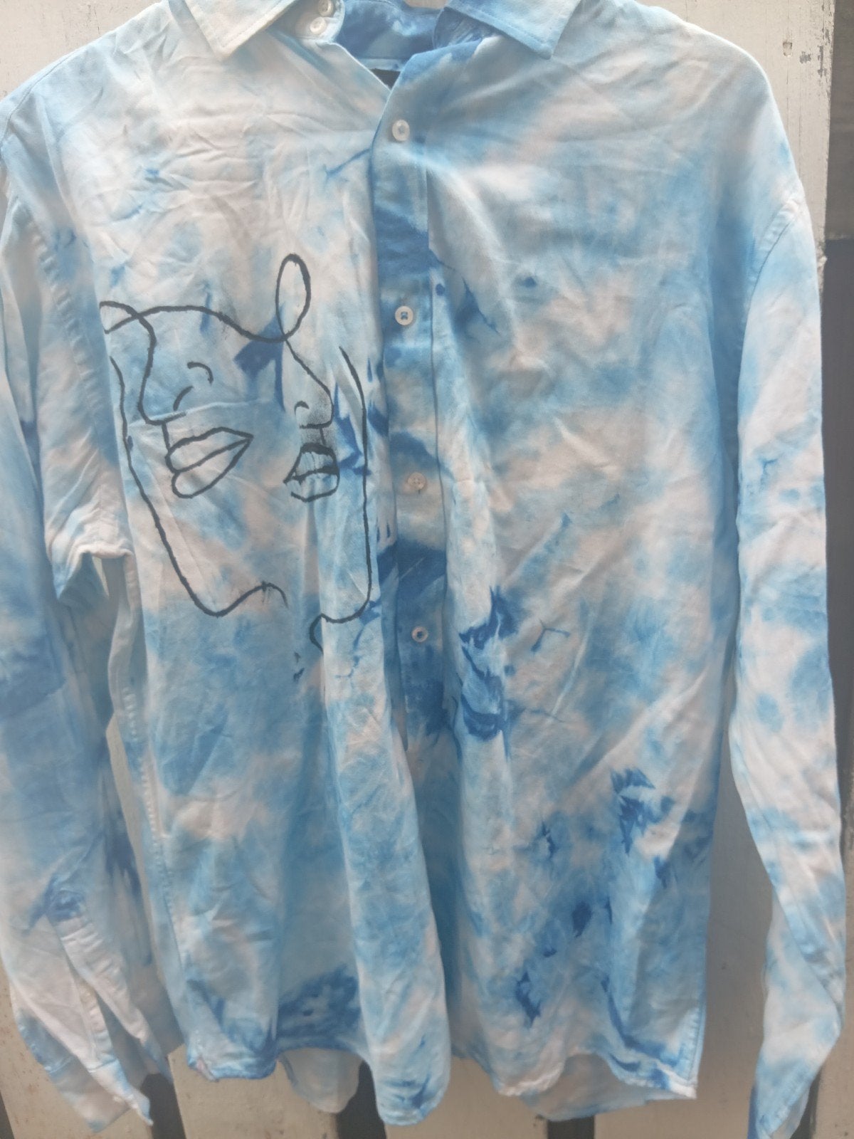 tye and die shirt Ghana maat M/L afgeprijsd, Ophalen of Verzenden, Nieuw, Blauw