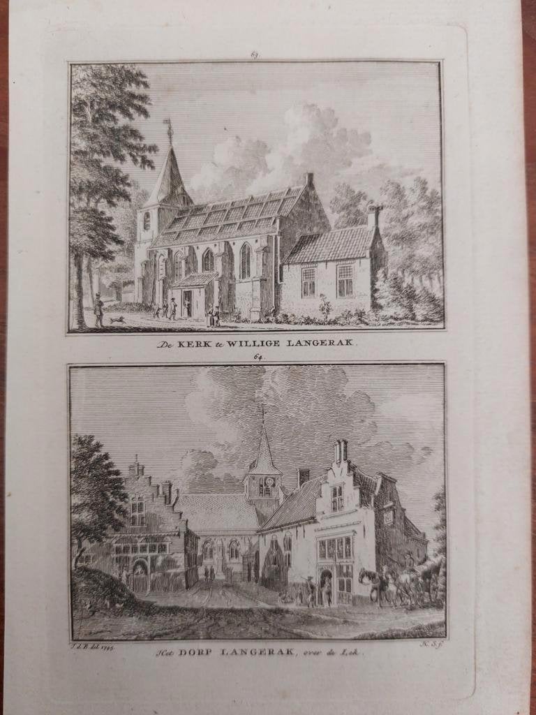 63-64 / Kerk Willige Langerak en het dorp Langerak, Ophalen of Verzenden
