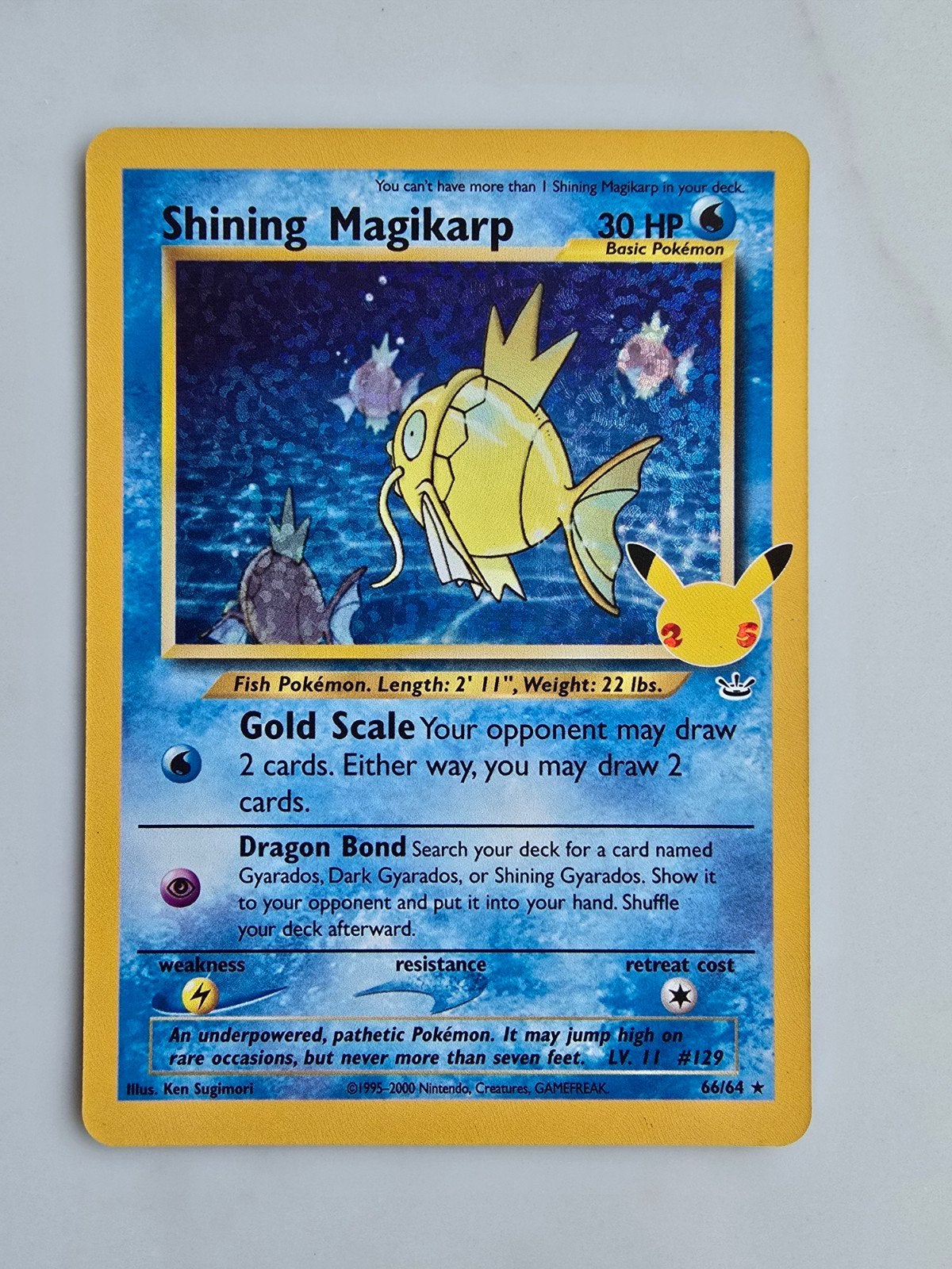 Shining Magikarp 66/64 - Celebrations Pokemon 25th, Ophalen of Verzenden, Zo goed als nieuw