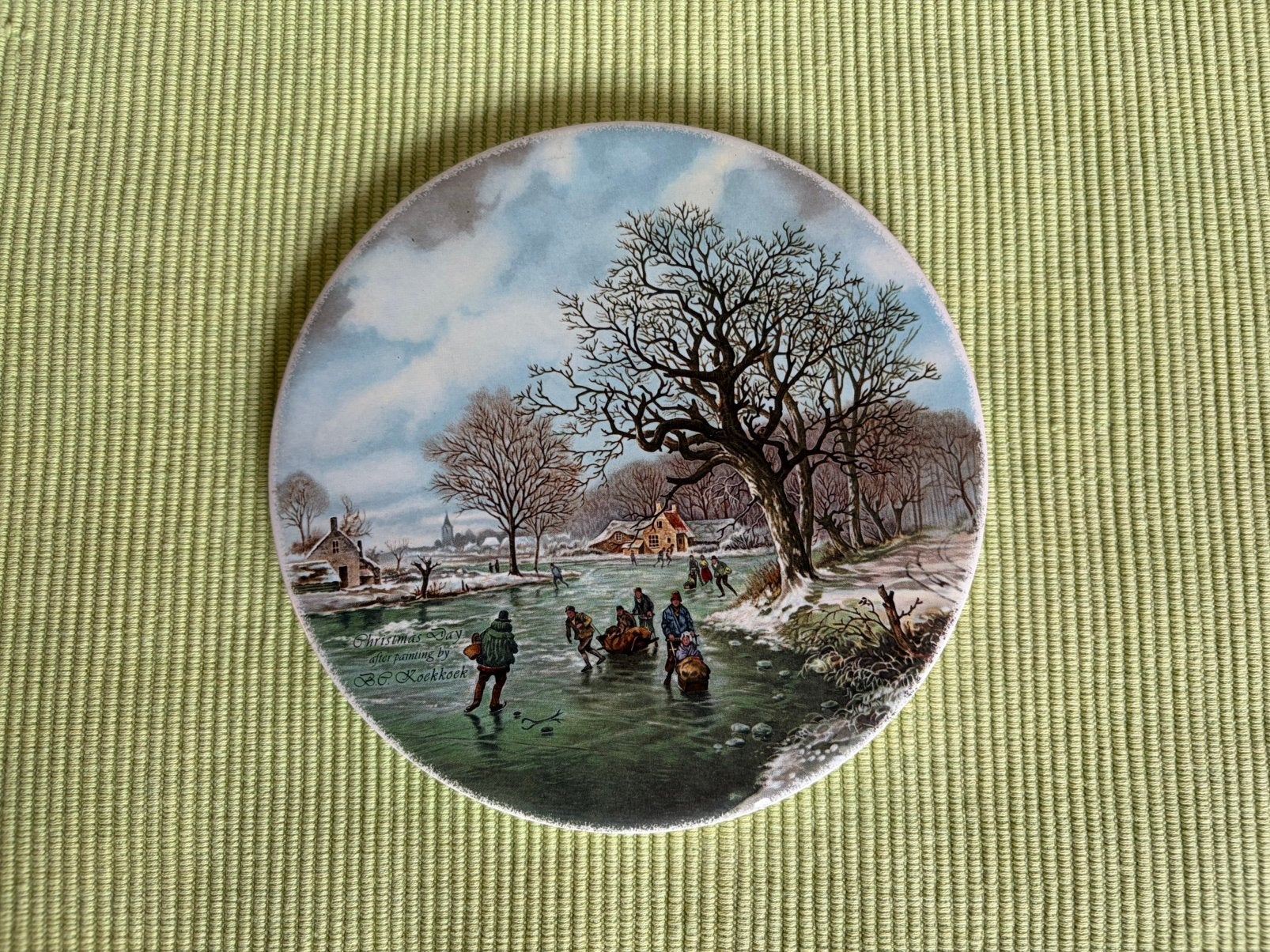 Ronde platte siertegel (ca 15 cm), Ophalen of Verzenden