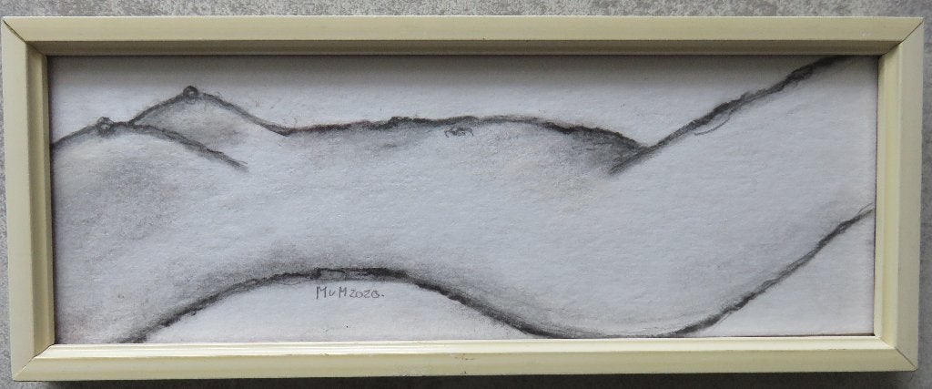 tekening Liggende vrouw 12x17cm, Ophalen of Verzenden