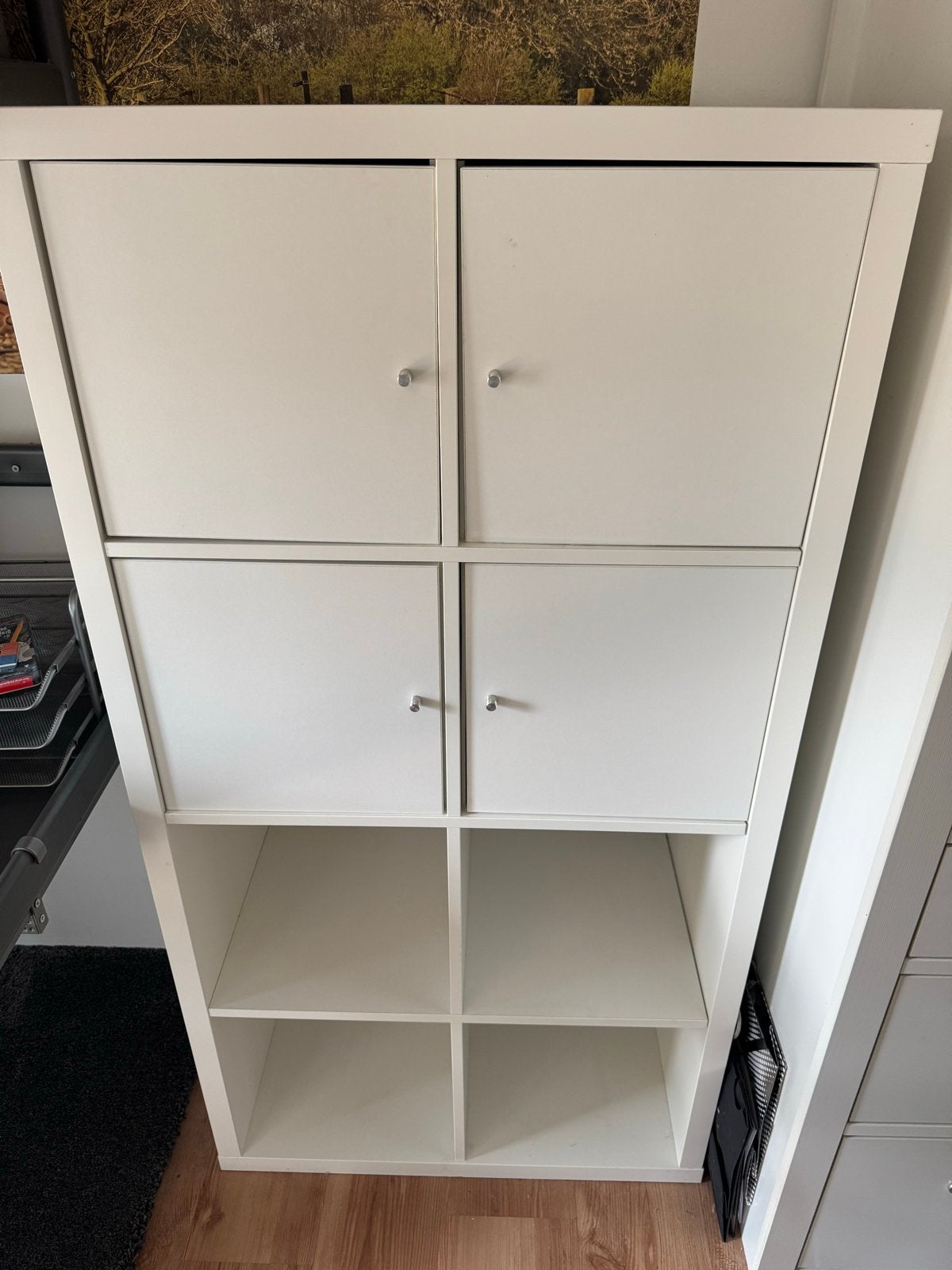 Witte Kast met Deuren en Open Vakken - IKEA KALLAX Stijl, Ophalen, Zo goed als nieuw