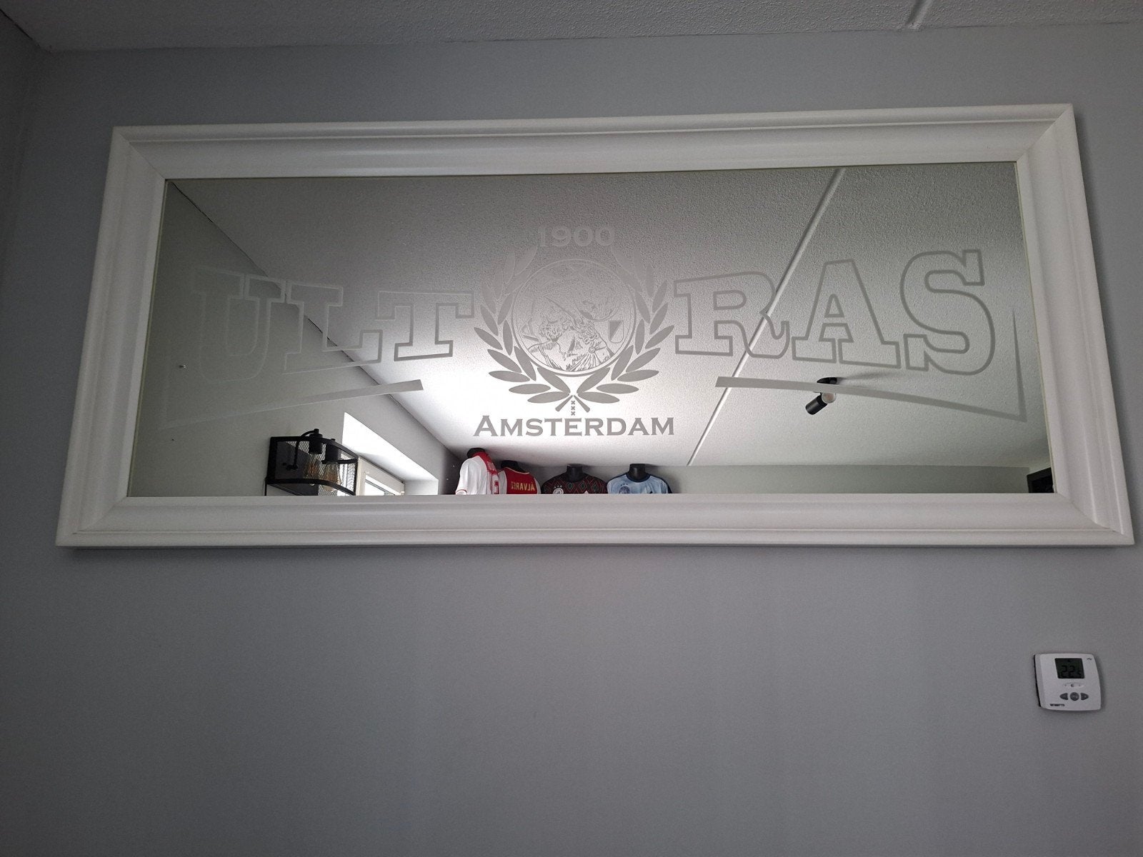 Ajax grote spiegel met tekst Ultras Amsterdam, Verzamelen, Sportartikelen en Voetbal, Ophalen, Ajax