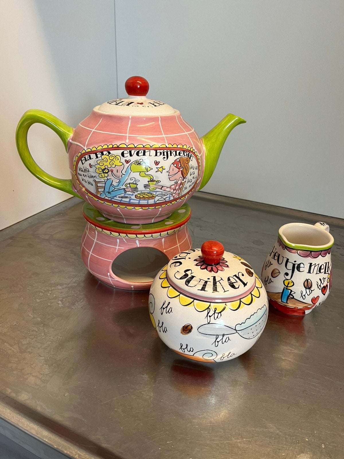 Blond amsterdam thee set, Ophalen of Verzenden, Zo goed als nieuw, Aardewerk, Overige typen