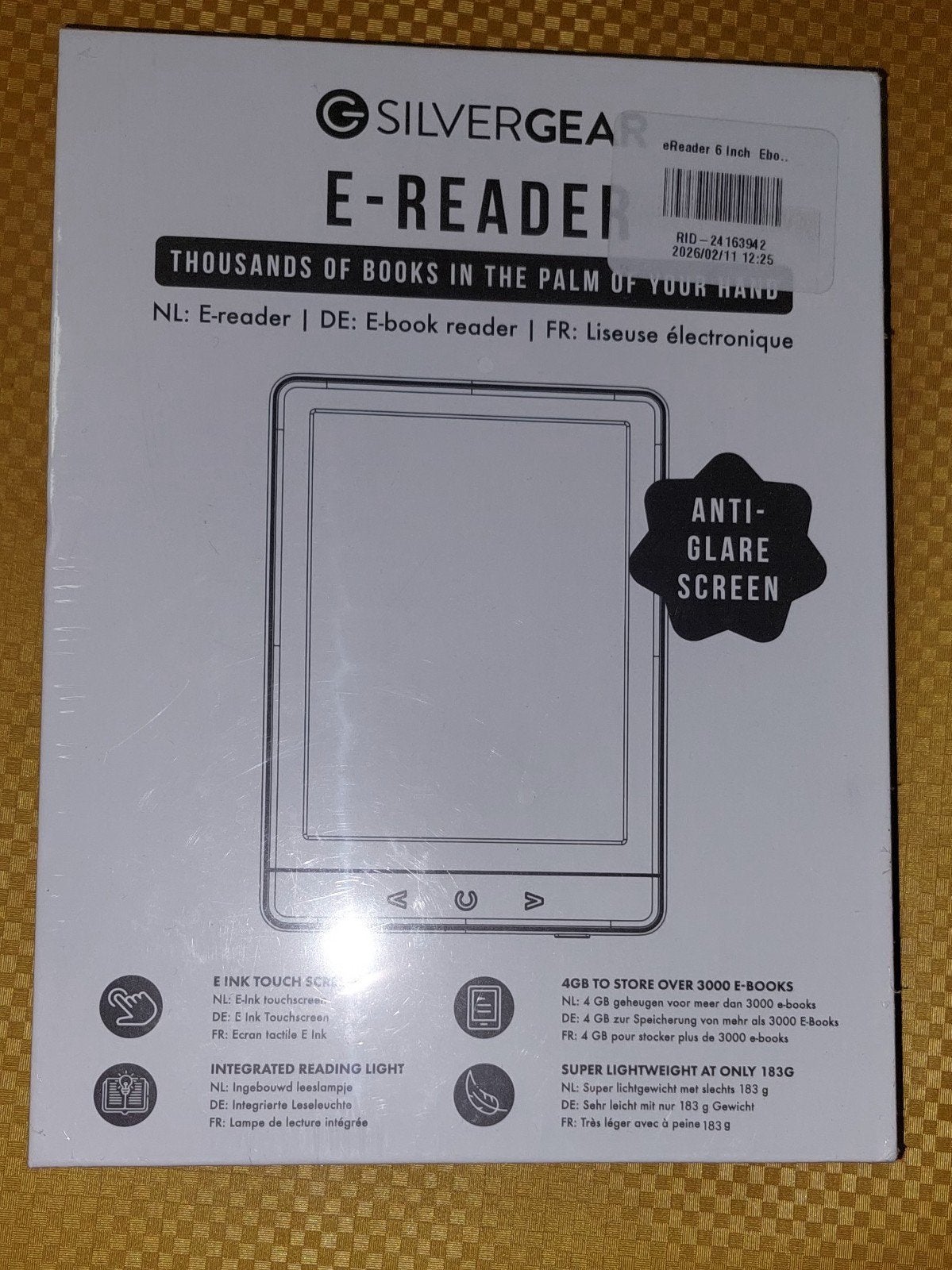 Silvergear E-reader 6 inch E-ink Touchscreen Anti-glare, Computers en Software, E-readers, Silvergear, 6 inch of minder, Uitbreidbaar geheugen