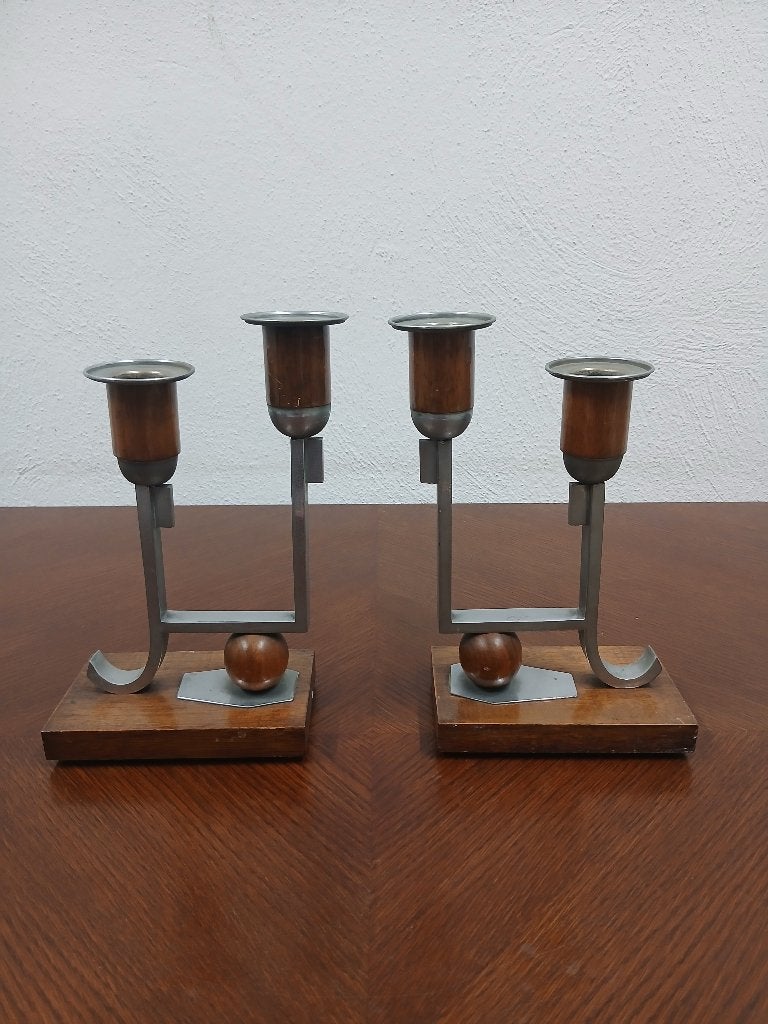 Exclusieve Art Deco kandelaars modernistisch design, Ophalen of Verzenden, Overige materialen