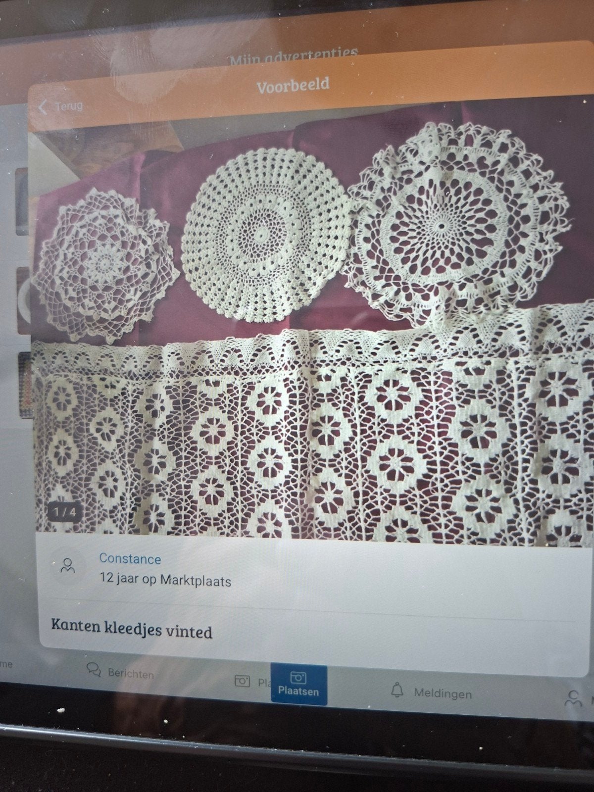 kanten vinted kleedjes, Antiek en Kunst, Ophalen