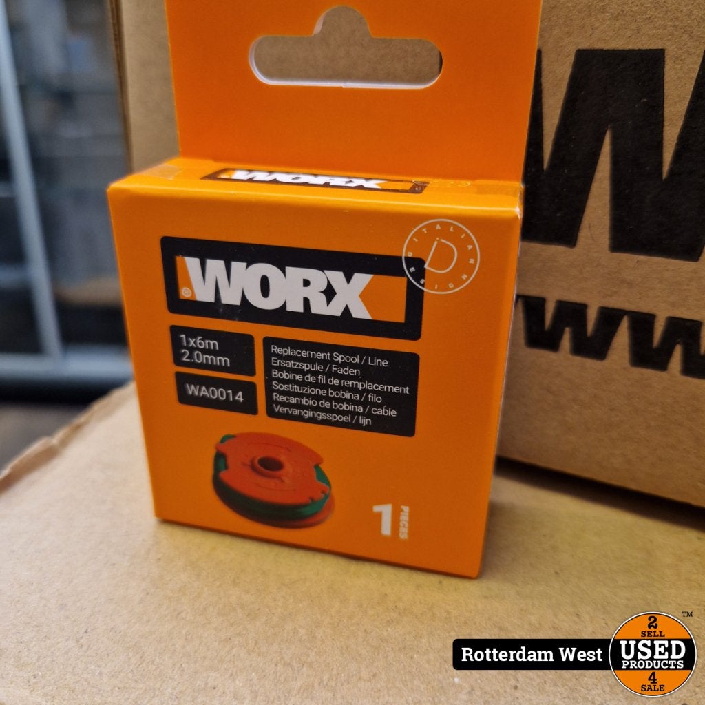 100 stuks - WORX WA0014 2.0mm x 6m Spoel Grass Trimmer - NEW, Worx, Nieuw, Support@worx.com, 14675 128th Ave NE, Suite 120
Woodinville, WA 98072
USA