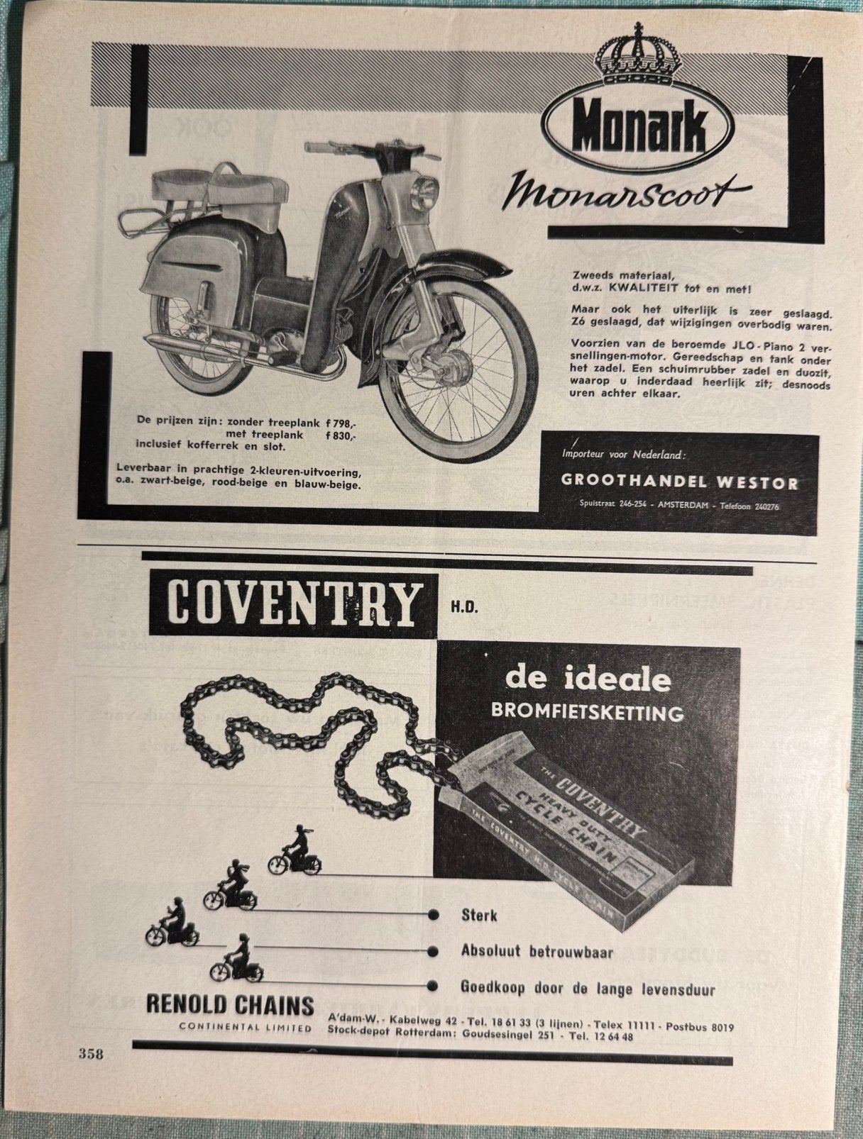 Advertentie Monark Monarscoot, Verzamelen, Verzenden, Zo goed als nieuw, Motoren