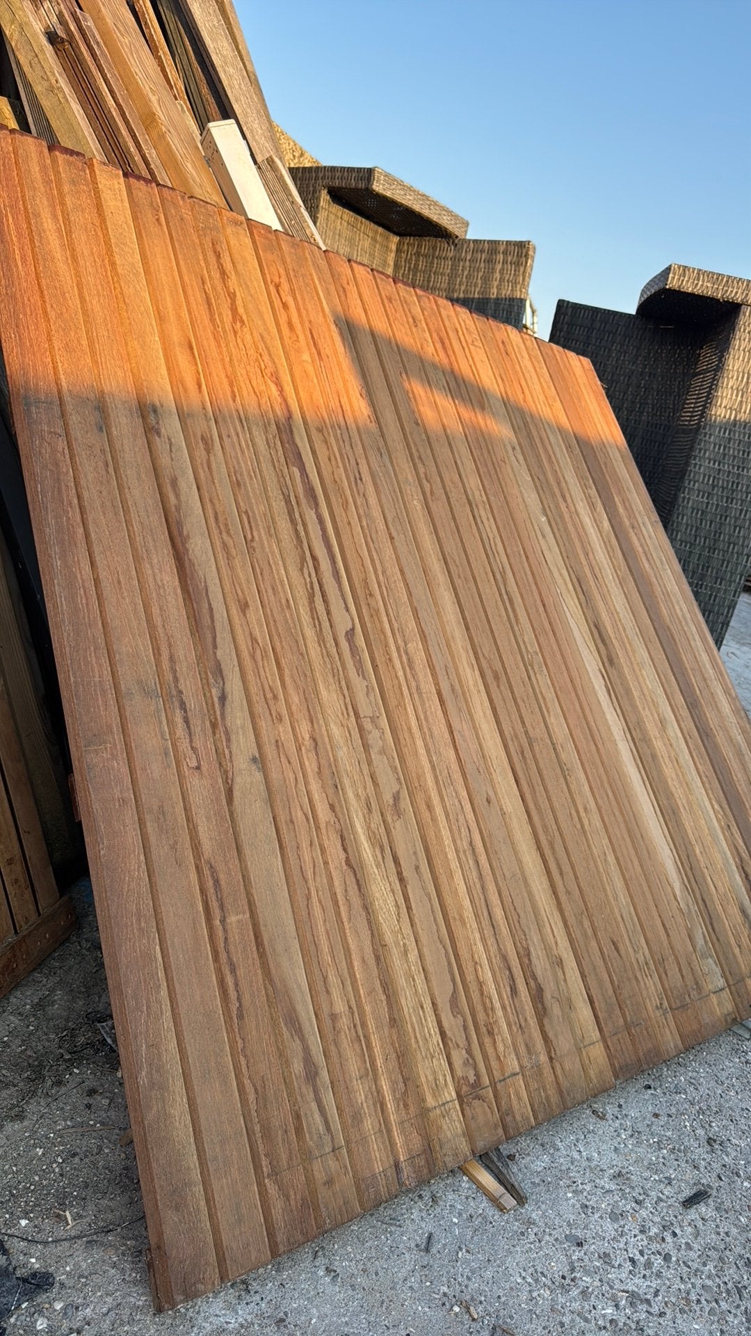 2 hardhouten schuttingen, Ophalen, Zo goed als nieuw, Hout, 150 tot 200 cm