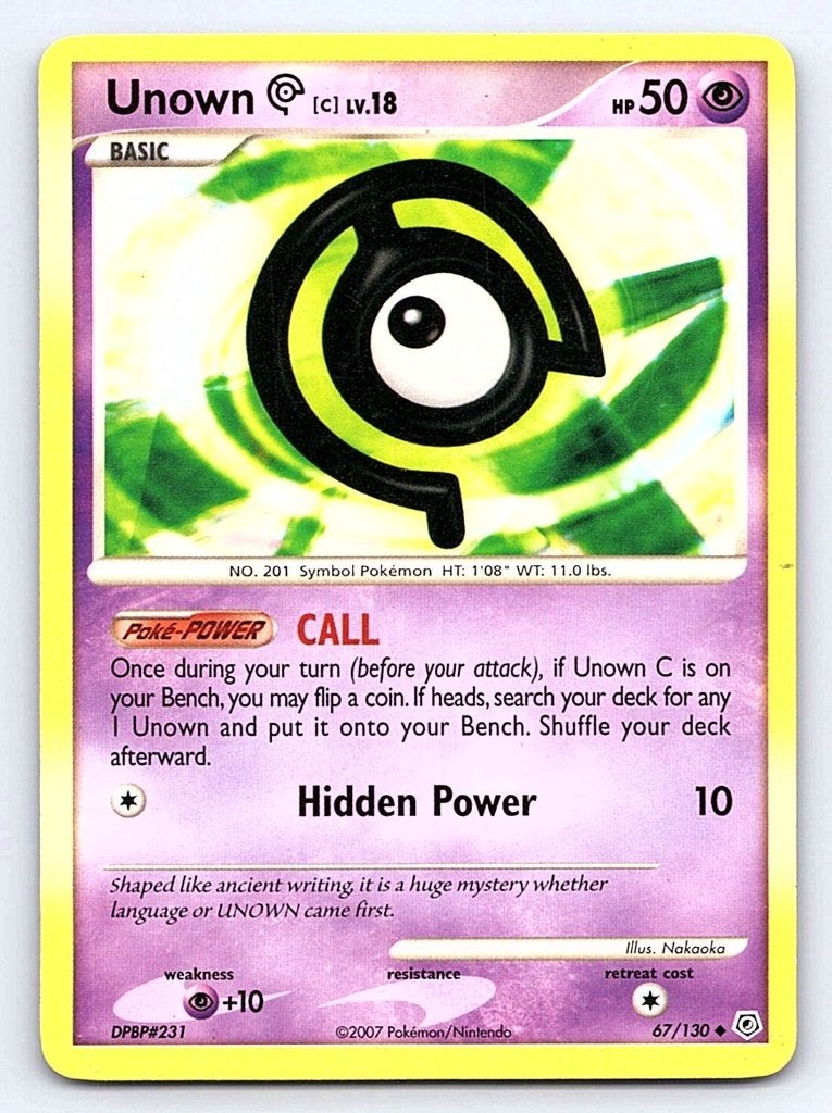 unown DP 67 non holo, Ophalen of Verzenden, Gebruikt, Losse kaart