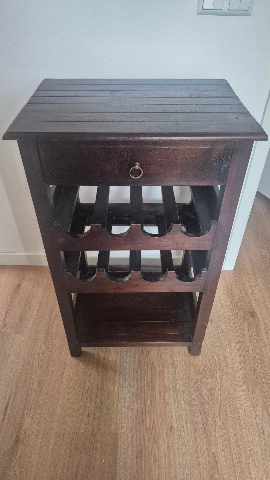 Vintage Wijnkast met Lade - Ophalen in Haarlem, Huis en Inrichting, Woonaccessoires | Wijnrekken, Ophalen, Gebruikt, Hout