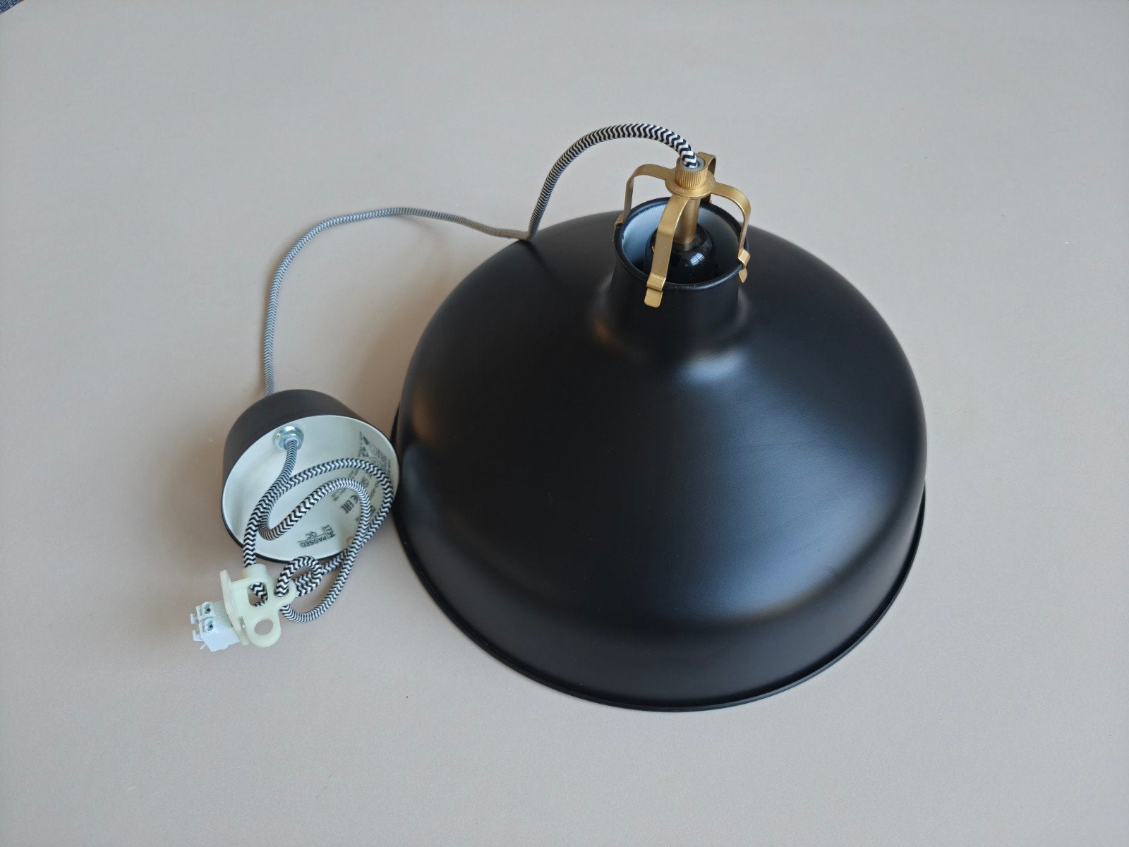 IKEA Ranarp hanglamp, nooit gebruikt, zwart, E27 fitting, Ophalen, Klassiek, Industrieel, E27 (groot), Textiel