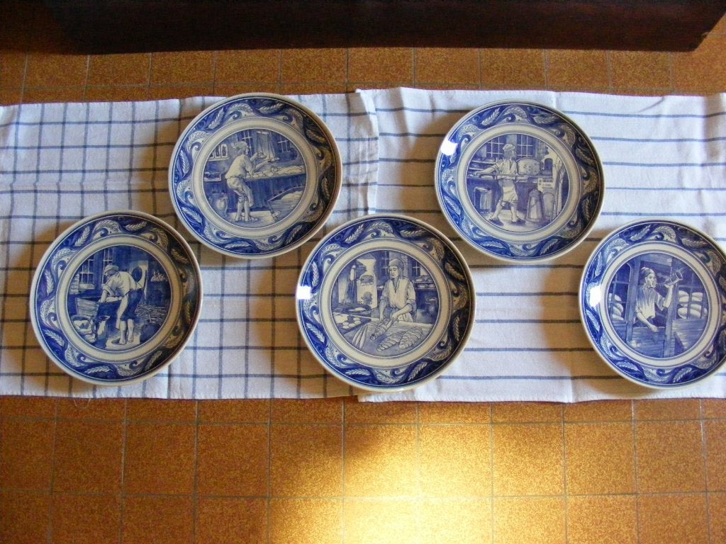 5 Delfts Holland wandborden, Broodbakken, Ophalen of Verzenden