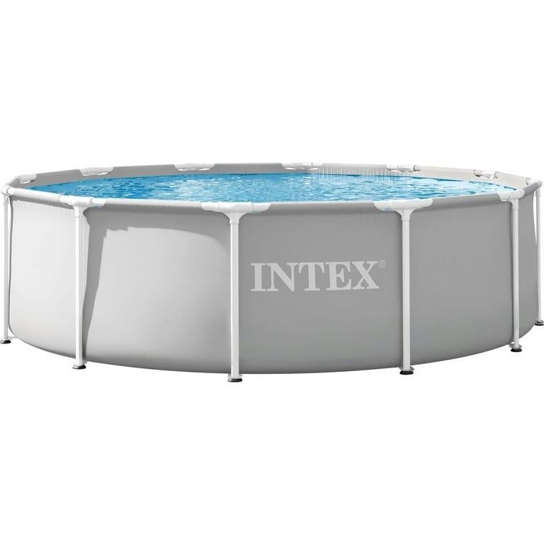 Intex grijs 366 doorsnede +/- 90cm hoog, Ophalen, Minder dan 80 cm, Rond, 300 cm of meer