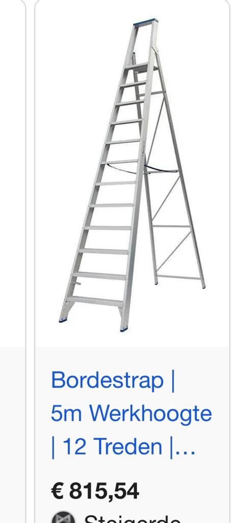 TRAPLADDER SOLIDE 12 TREDEN ALUMINIUM, Ophalen of Verzenden, Zo goed als nieuw, Trap, 2 tot 4 meter