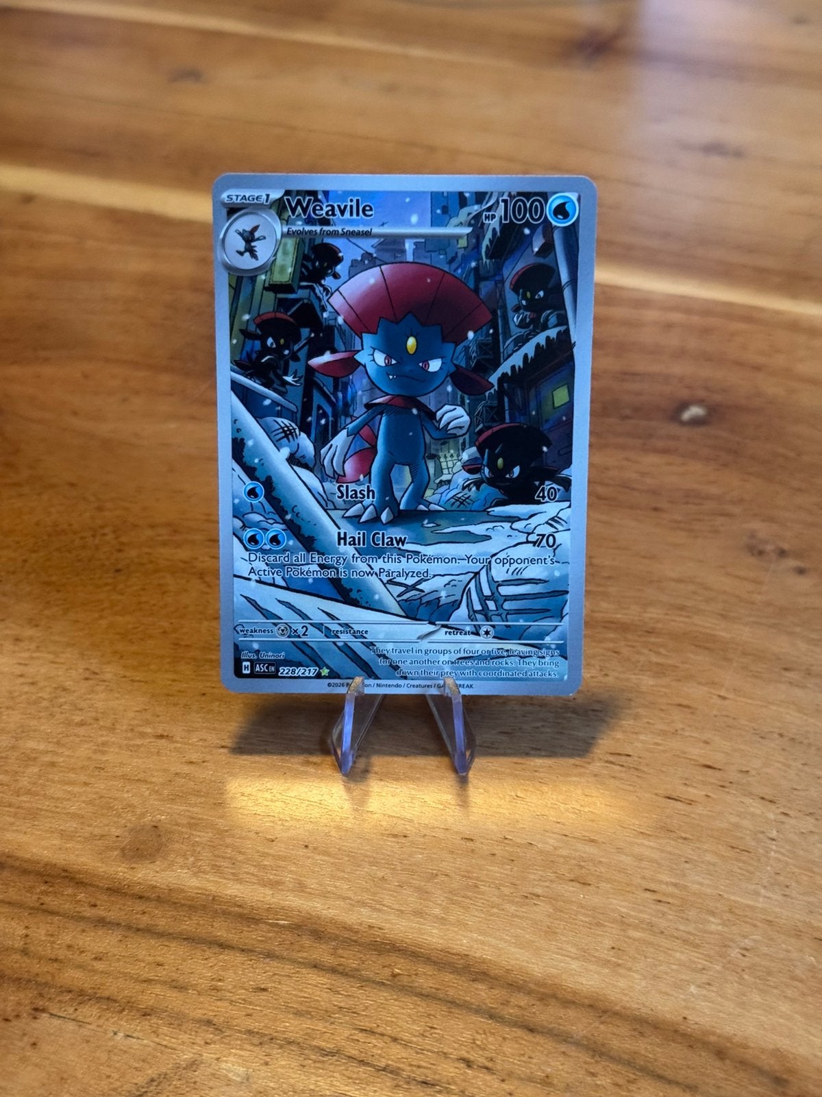 Weavile (ASC 228) Ascended Heroes, Ophalen of Verzenden, Nieuw, Losse kaart