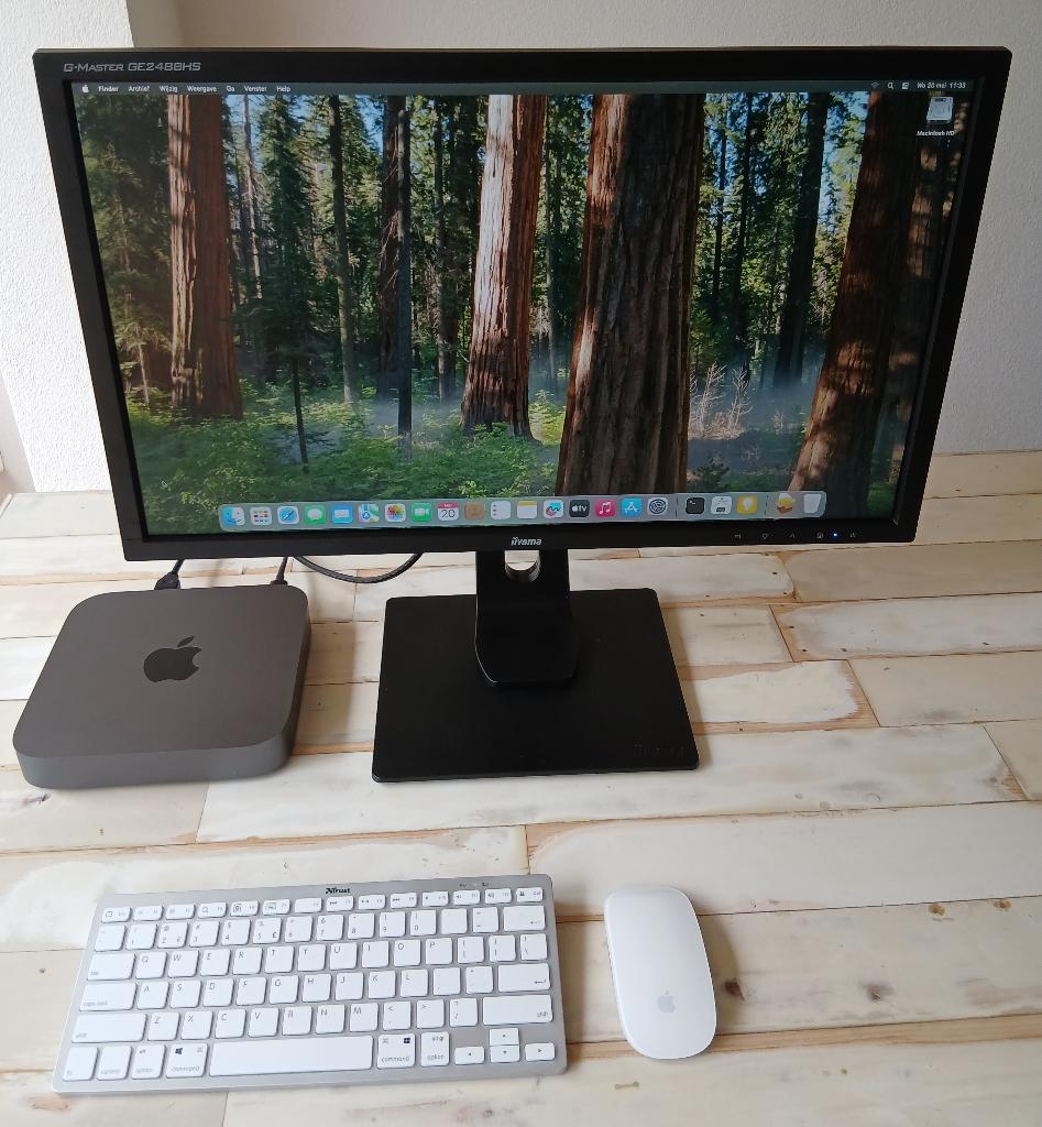 Mac Mini 2018, spacegrey, i5, 8Gb, 250 Gb SSD, monitor, Ophalen, 24", Mac Mini, 3 tot 4 Ghz