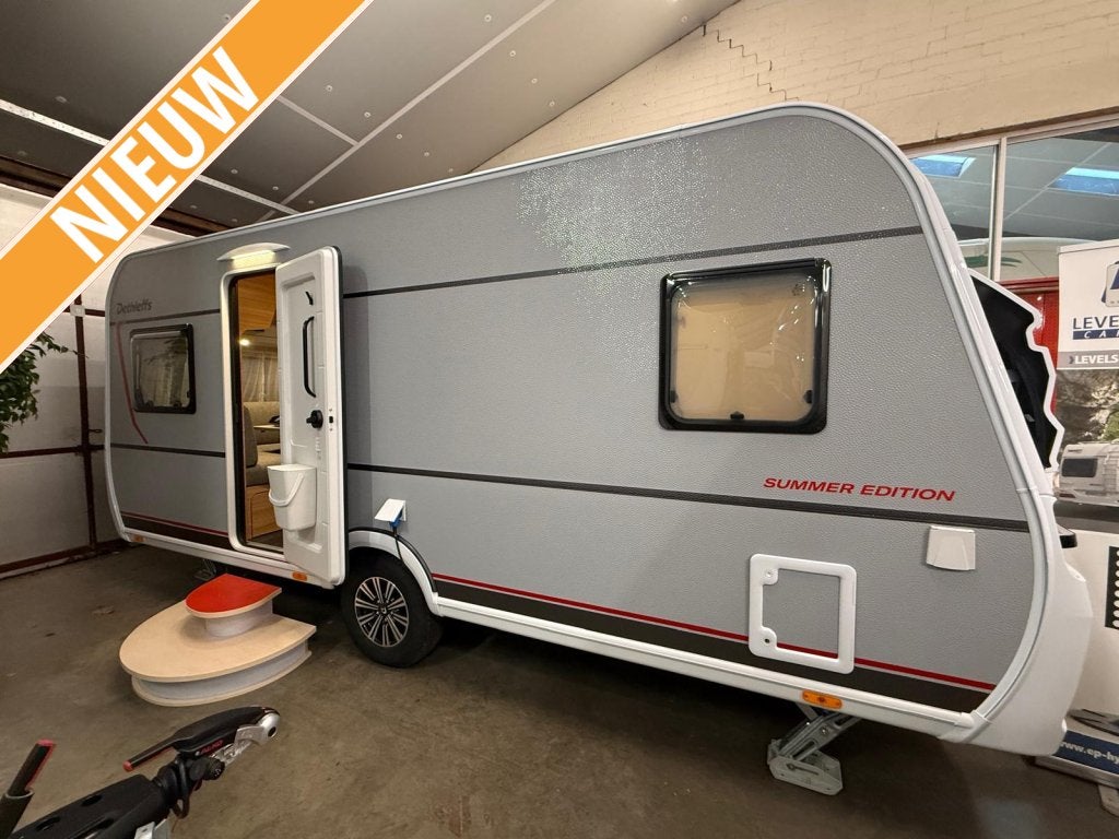 Dethleffs Summer Edition 470 FR +DAKAIRCO, Caravans en Kamperen, Caravans, 1000 - 1250 kg, Rondzit, Dethleffs, Frans bed, Overige typen