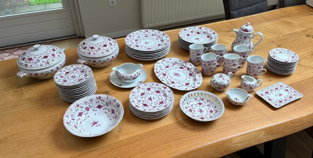 AW China Purpur compleet servies - 66 delig - zeernettestaat, Ophalen