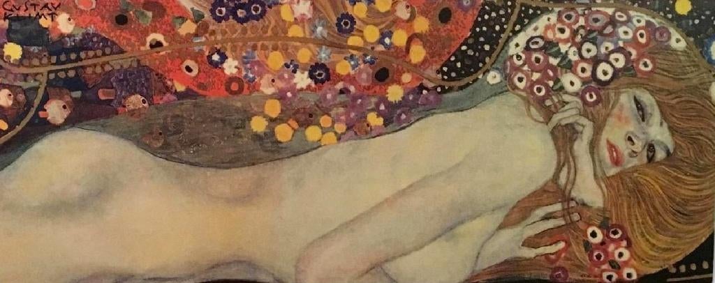 schilderij "Water Serpents II" van Gustav Klimt, canvas, Ophalen