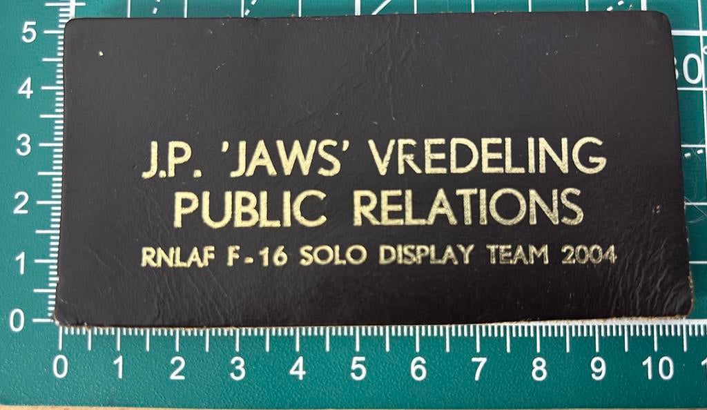Name tag F16 solo display 2004, Verzamelen, Ophalen of Verzenden, Zo goed als nieuw, Overige typen