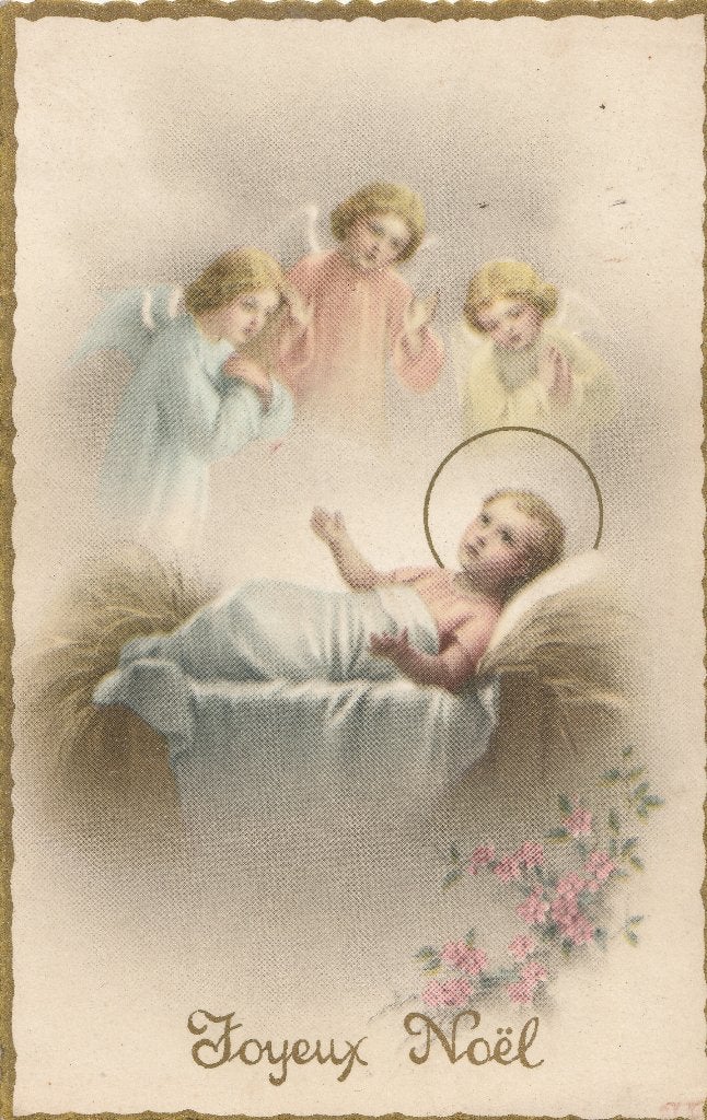 KERST ENGELEN KERSTSTAL JAREN 40 ZEER MOOI OUDE KAART KO677, Ophalen of Verzenden, 1940 tot 1960, Ongelopen, Overige thema's