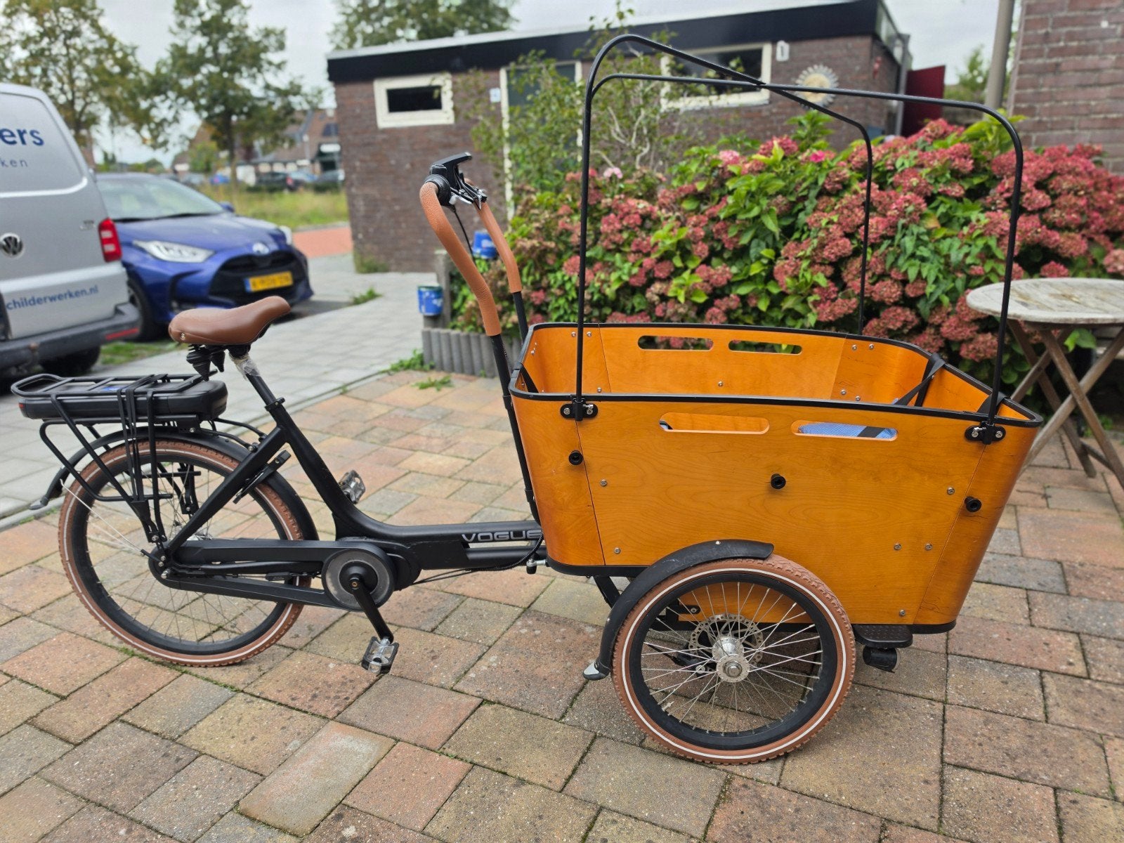 Vogue Bakfiets Elektrisch NIEUWE ACCU!, Ophalen, Gebruikt, 4 kinderen of meer, Elektrisch