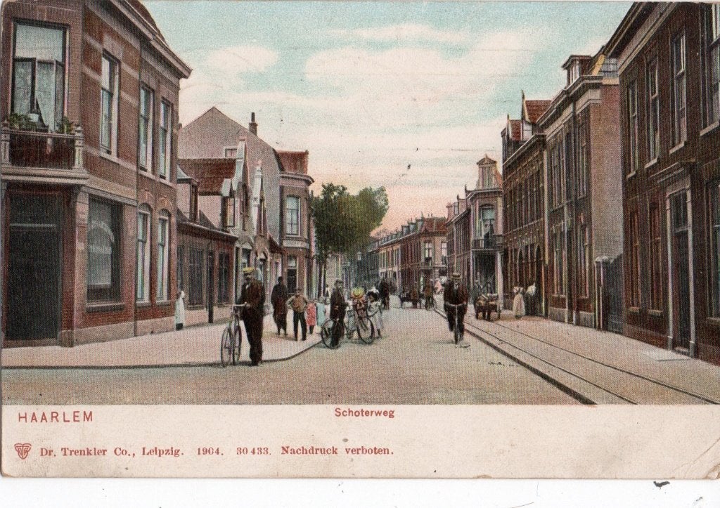 Haarlem, Schoterweg met mensen. 7712, Ophalen of Verzenden, Voor 1920, Gelopen, Noord-Holland