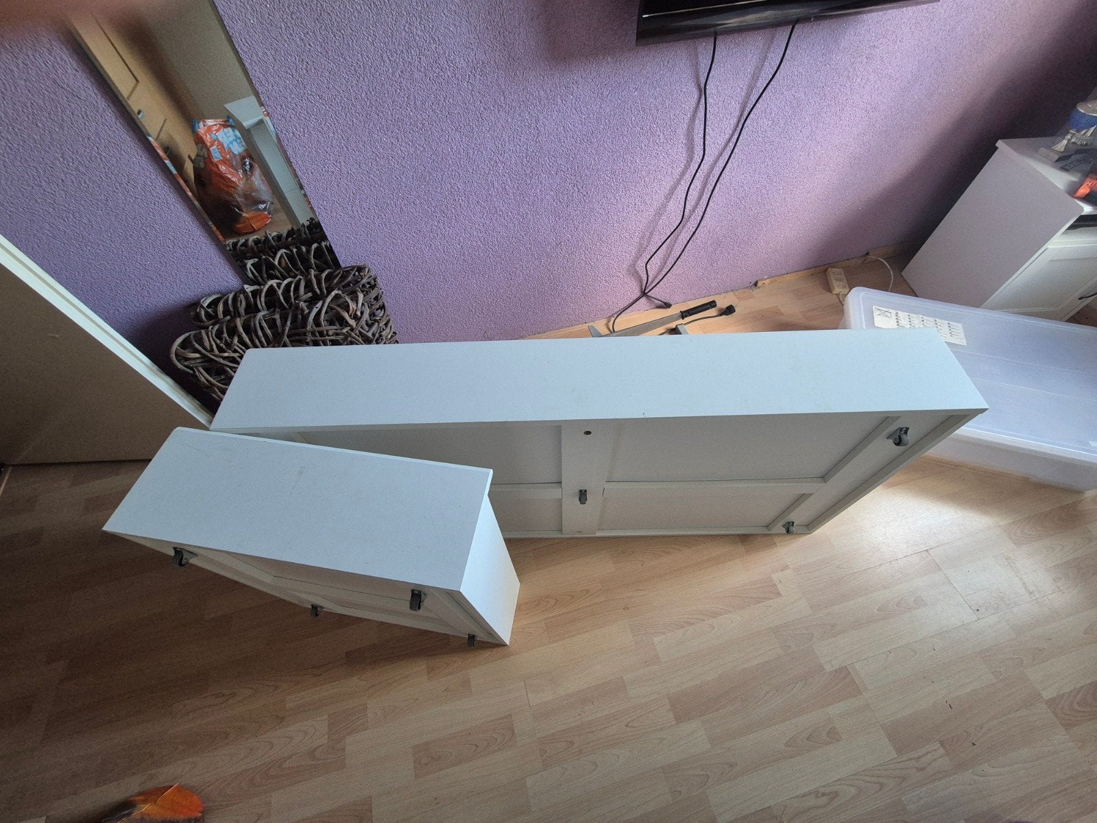 Gratis Ikea Malm bedlades wit - Set van 2, Ophalen, Gebruikt, Eenpersoons, Wit