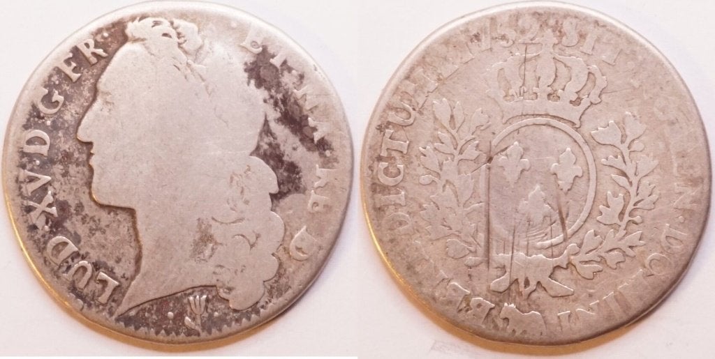 Frankrijk halve ecu 1752 Pau Bearn Lodewijk XV zilver, Postzegels en Munten, Ophalen of Verzenden, Frankrijk, Losse munt, Zilver
