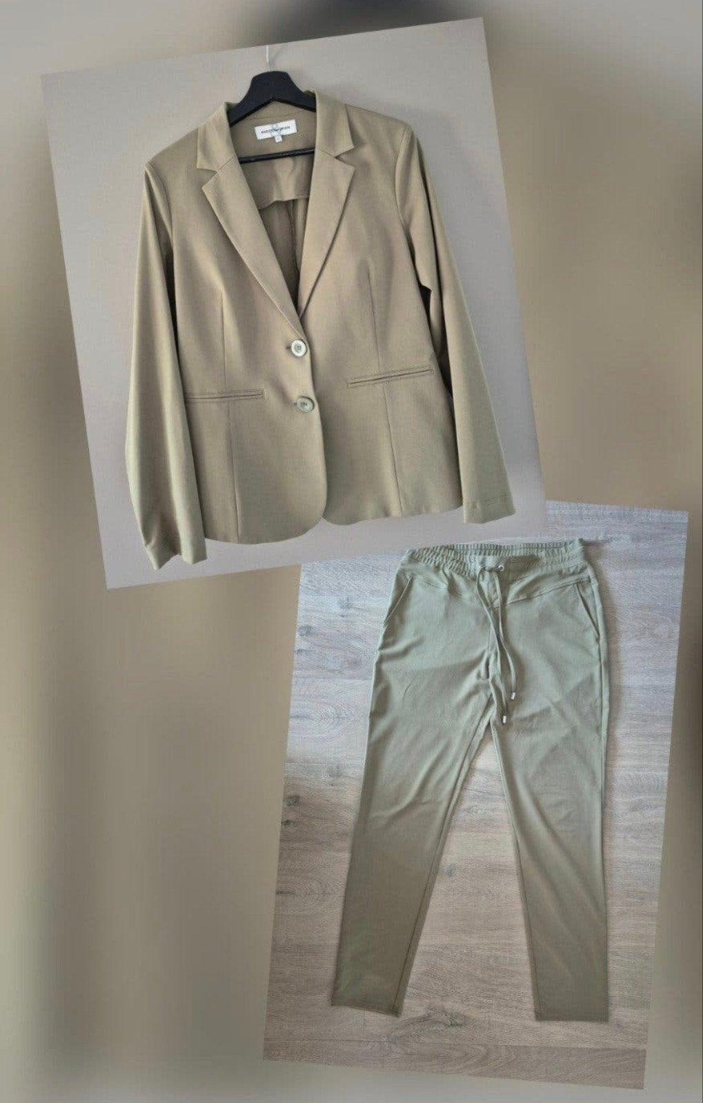 Jasje en broek, &Co Woman, Kostuum of Pak, Beige, Maat 42/44 (L), &Co Woman