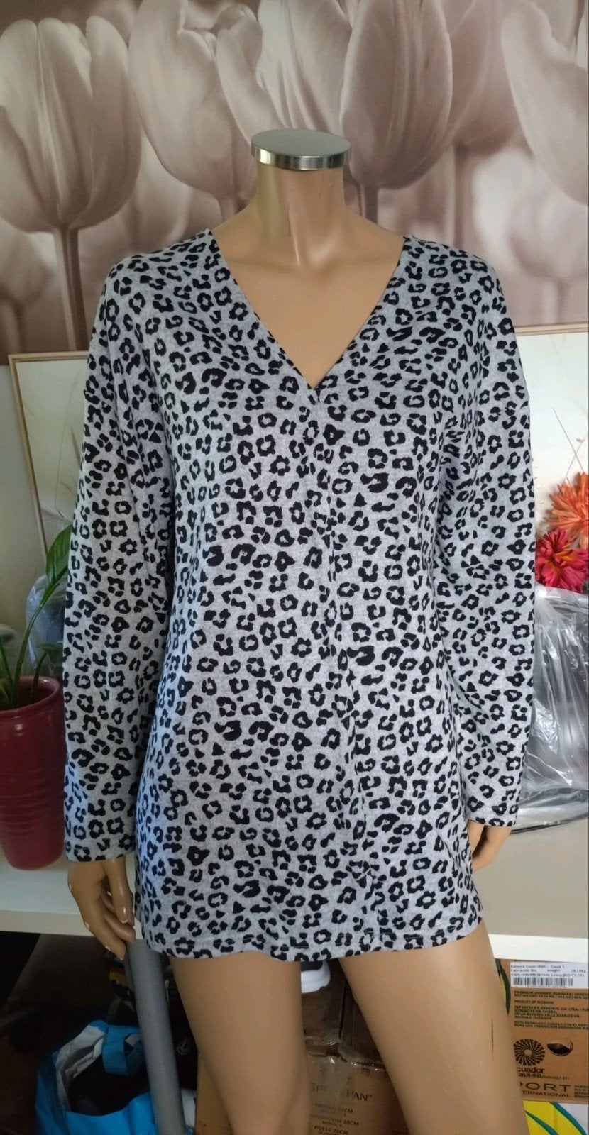 leuk zachte grijs vest panterprint maat 42, Zeeman, Maat 42/44 (L), Ophalen of Verzenden, Grijs
